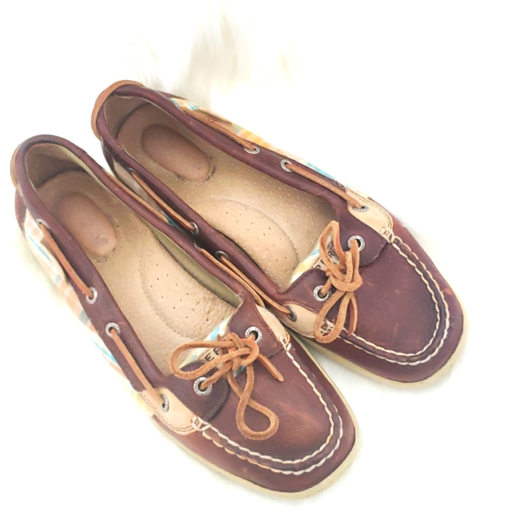 Sperry Plaid Top-sider Boat Shoes Size 8